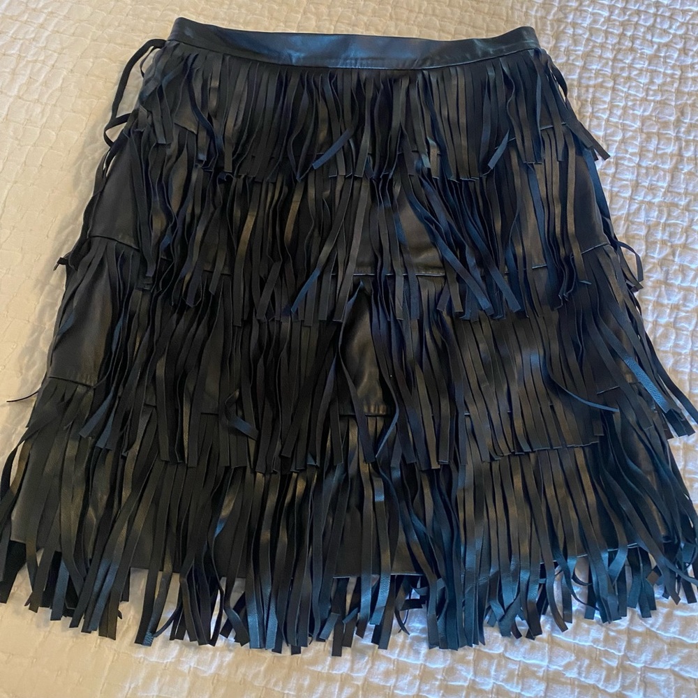 MUNTHE‎ CEMI leather fringed skirt Size US 4 NWT - Picture 2 of 4